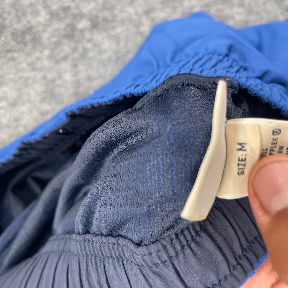 LL Bean Supplex Shorts Mens Medium Blue Mesh Lined Swim Trunks
